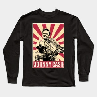 Retro Vintage Johnny Cash middle finger Long Sleeve T-Shirt